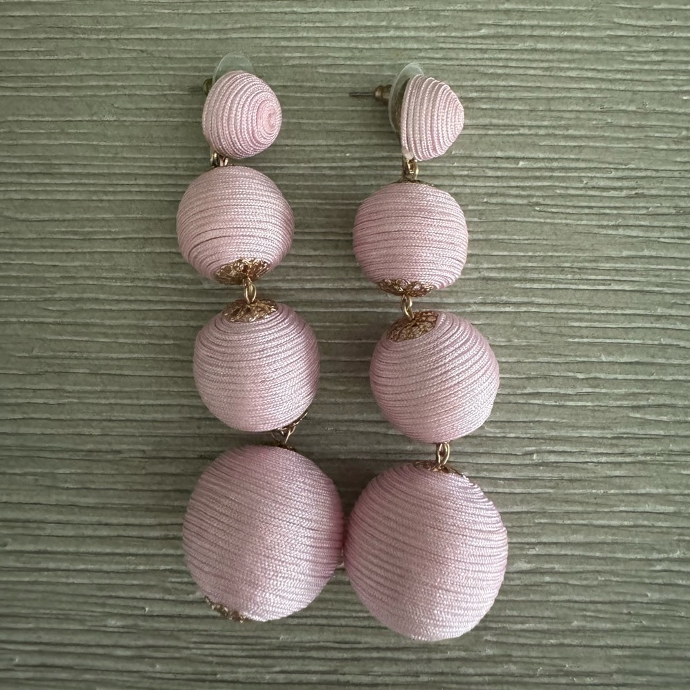 Handmade pink tier earrings
